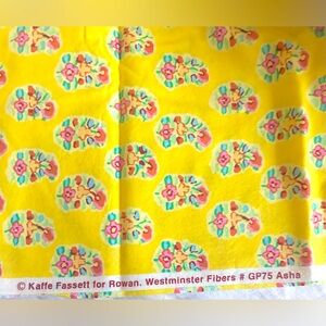 Kaffe Fassett for Rowan Westminster Fibers # GP75 Asha yellow floral